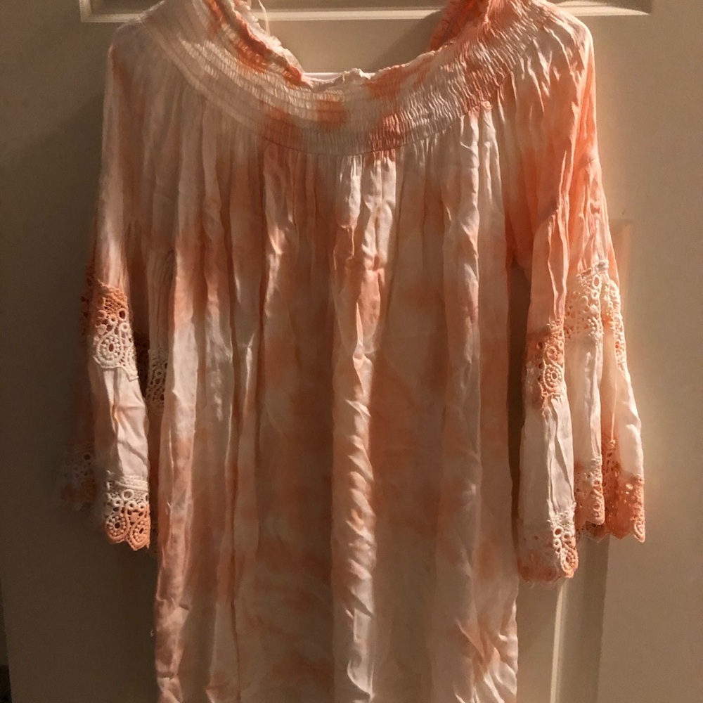 orange tie dye sundress
